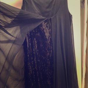 Black sequined short cocktail dress